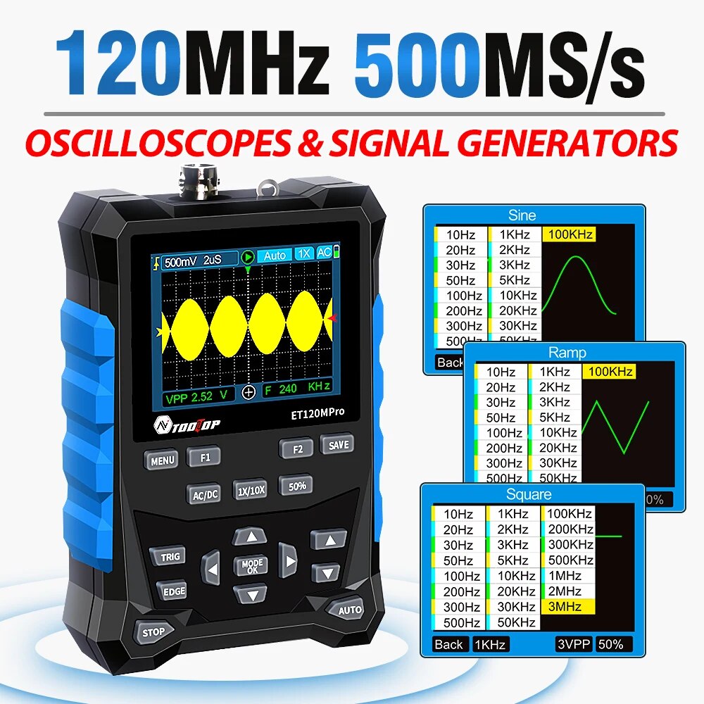 TOOLTOP ET120MPro Oscilloscope - Digital Storage Oscilloscope 100Mhz avis et prix